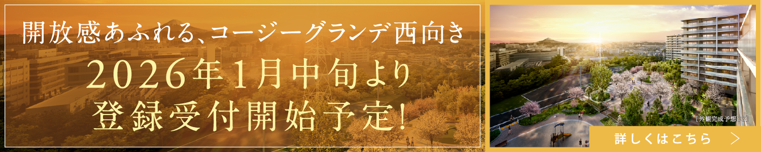 開放感あふれる、コージーグランデ西向き